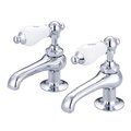 Water Creation Water Creation F1-0003-01-CL Vintage Classic Basin Cocks Lavatory Faucets - Silver & Chrome F1-0003-01-CL